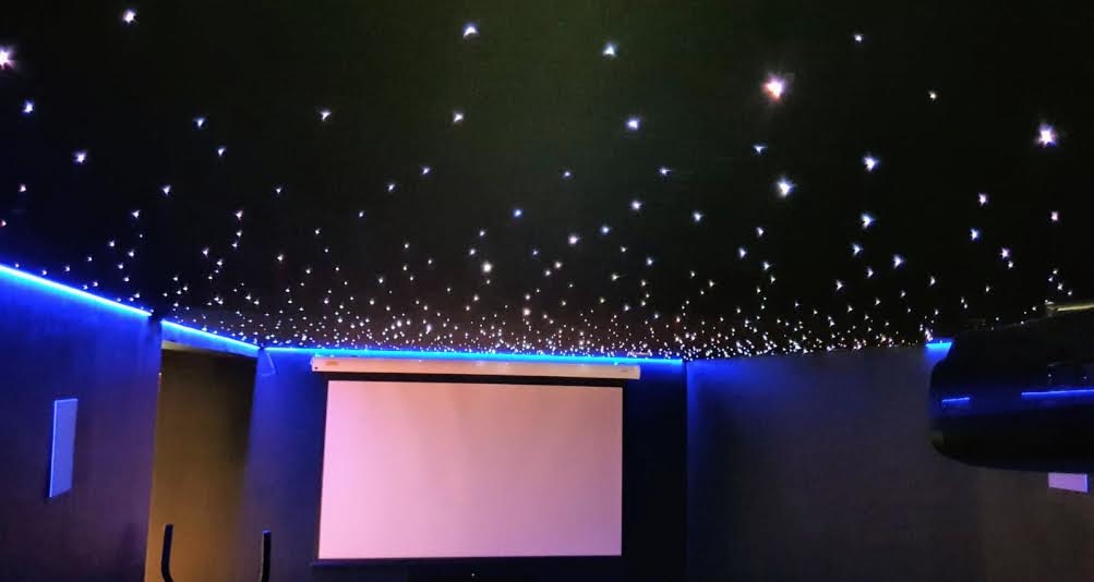 Acoustic Ceiling with Fiber Optic Sparkling Night Sky