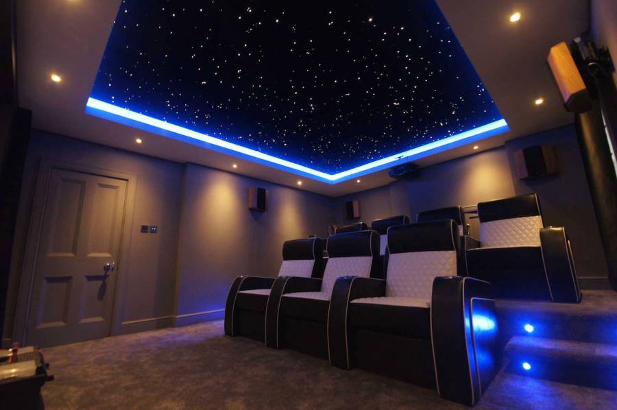 Fiber optic star ceiling cinema room 1 2
