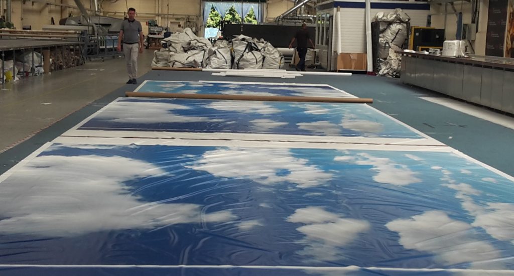 Printed stretch ceiling in the Easy Ceiling Factory